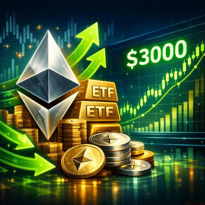 以太坊现货ETF资金连续十日流入，以太币价格剑指3000美元