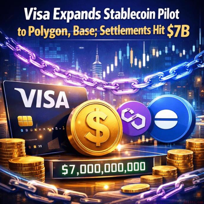 Visa扩展稳定币试点至Polygon与Base平台；结算额突破70亿美元