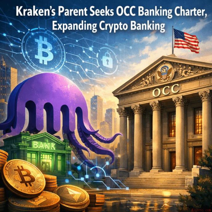 Kraken母公司申请OCC银行牌照，拓展加密货币银行业务。