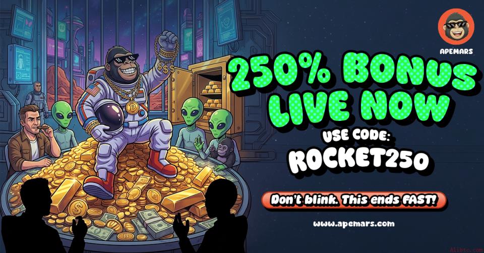 今日加密货币投资首选：APE币下跌5%，ROCKET250点燃APEMARS预售抢购热潮，MemeCore交易价逼近3.29美元
