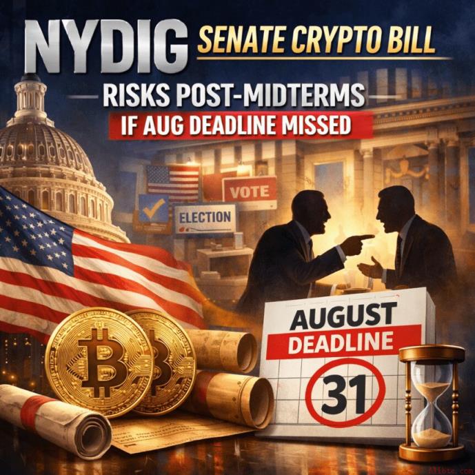 NYDIG参议院加密货币法案若错过八月最后期限 将面临中期选举后风险
