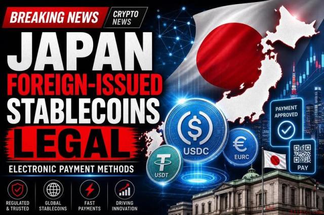 日本承认境外发行的加密稳定币为法定电子支付方式。