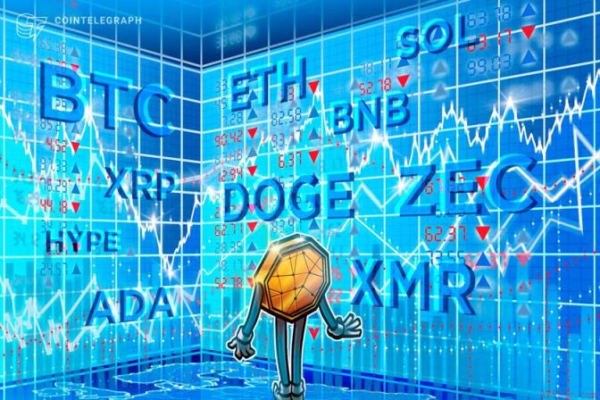 5月27日加密货币价格预测：BTC、ETH、BNB、XRP、SOL、DOGE、HYPE、ZEC、ADA、XMR行情展望