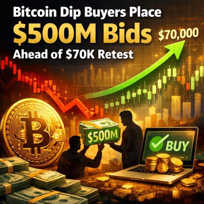 比特币回调买盘设5亿美元买单静候重上七万美元