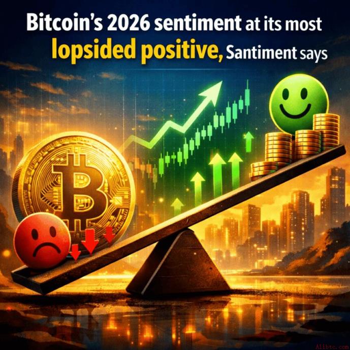 桑蒂蒙特称，2026年比特币情绪呈现极度偏向乐观态势