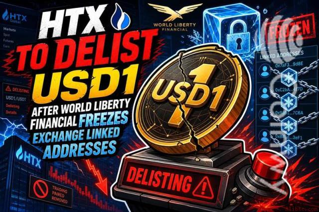HTX将在世界自由金融冻结交易所关联地址后下架USD1