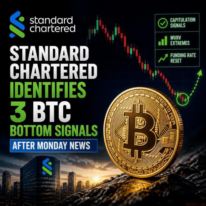渣打银行：周一消息后，比特币出现三大底部信号