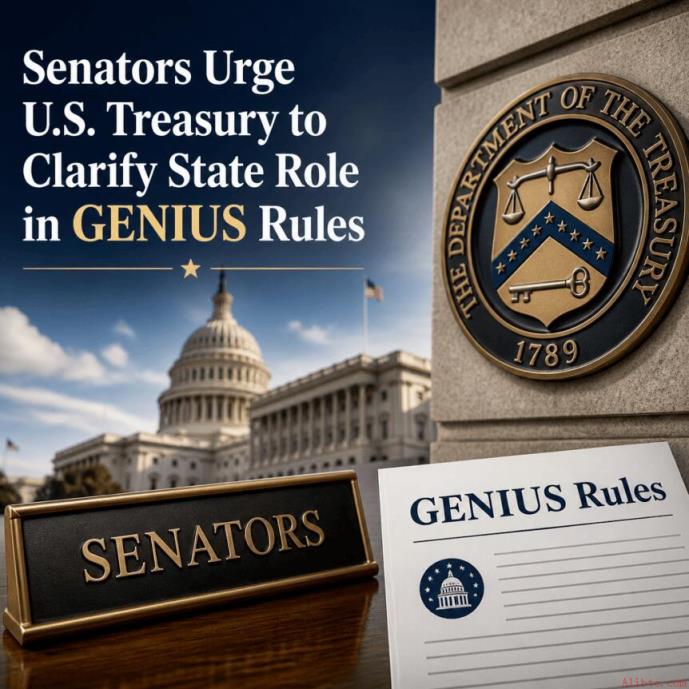 参议员敦促美国财政部明确各州在GENIUS规则中的角色