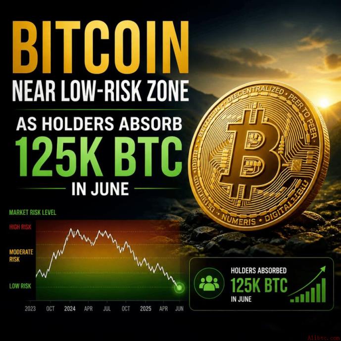 比特币逼近低风险区，6月持有者吸纳12.5万枚BTC
