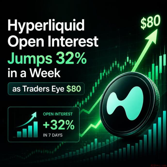 Hyperliquid未平仓合约一周飙升32%，交易者剑指80美元