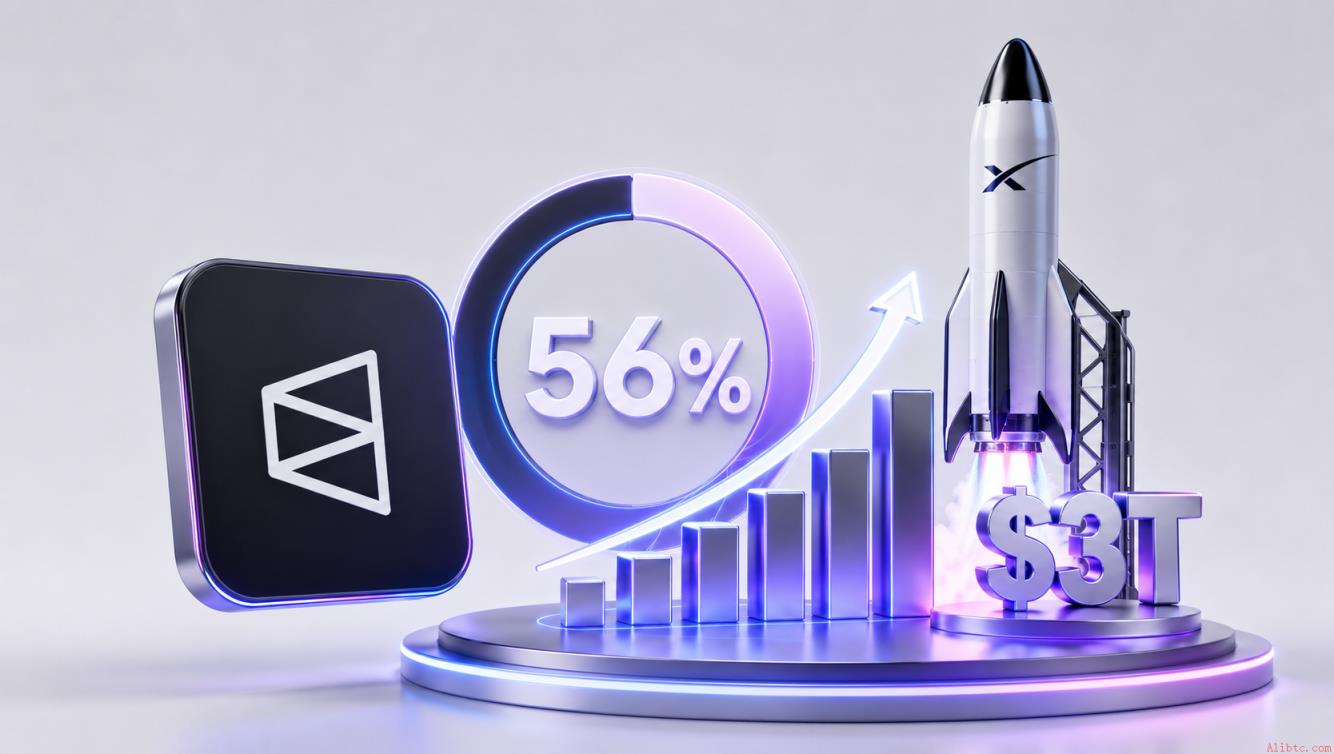Polymarket交易员押注SpaceX估值达3万亿美元的概率接近56%