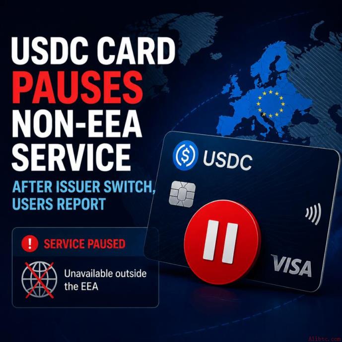 发卡机构变更后，USDC卡暂停非欧洲经济区服务，用户反馈