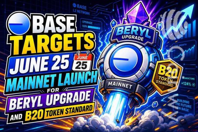 Base 网络 6 月 25 日上线 Beryl 升级，B20 代币标准将重塑生态