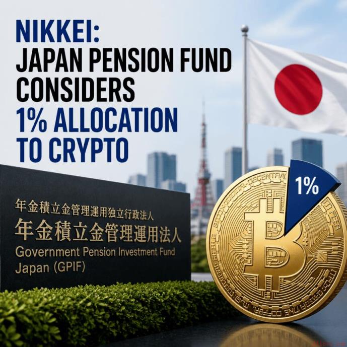 日经：日本养老基金拟将1%资产配置于加密货币