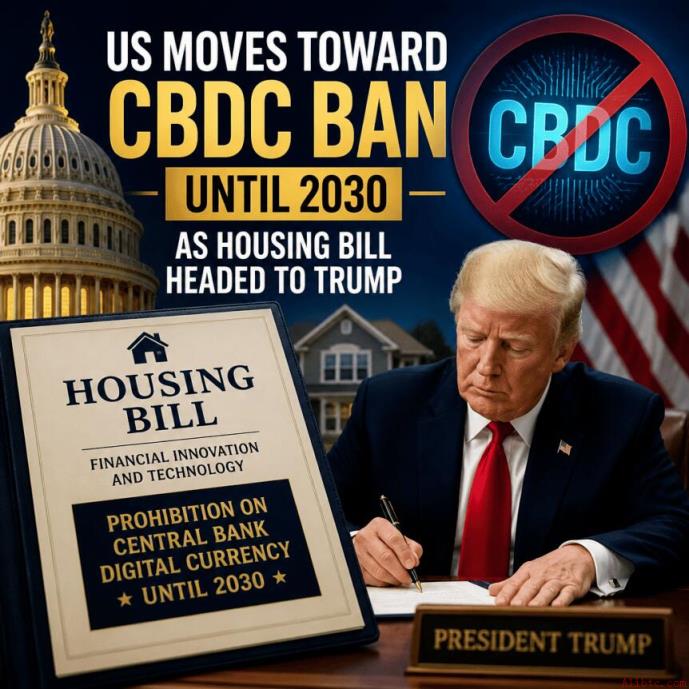 美国推进CBDC禁令至2030年，住房法案提交特朗普