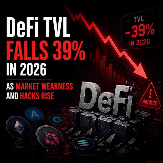 2026年DeFi TVL下降39%，市场疲软与黑客攻击加剧