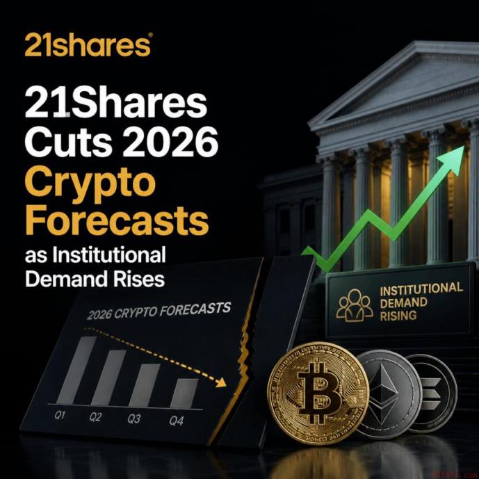 21Shares因机构需求上升下调2026年加密货币预测