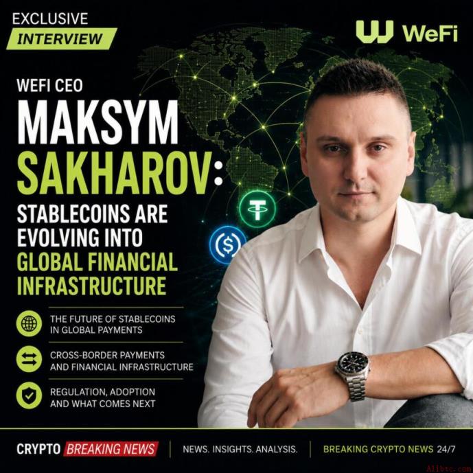 WeFi首席执行官Maksym Sakharov：稳定币正演变为全球金融基础设施