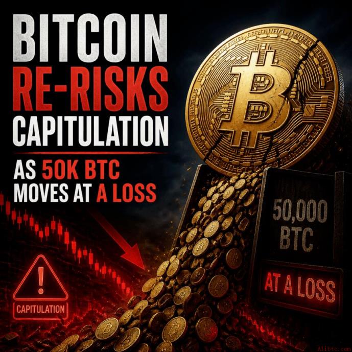 比特币再临恐慌性抛售风险，5万枚BTC亏损易手