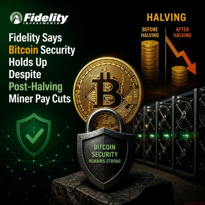 富达称尽管减半后矿工收入减少，比特币安全性依然稳固