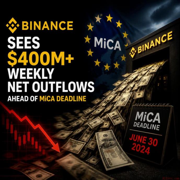 币安在MiCA截止日期前周净流出超4亿美元