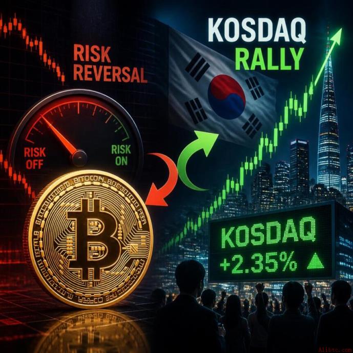 比特币面临风险逆转，韩国KOSDAQ反弹指向投机