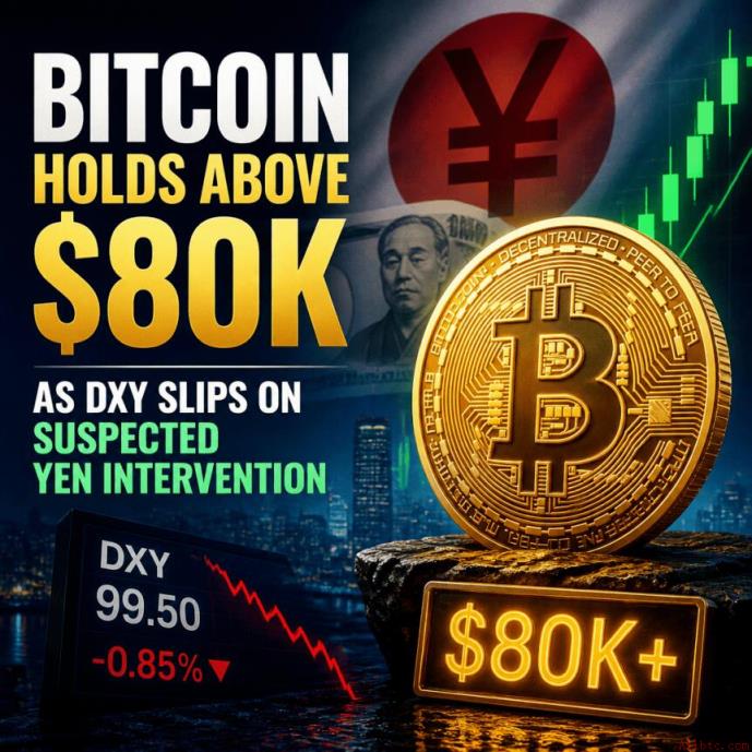 比特币稳守8万美元上方，美元指数因疑似日元干预走低