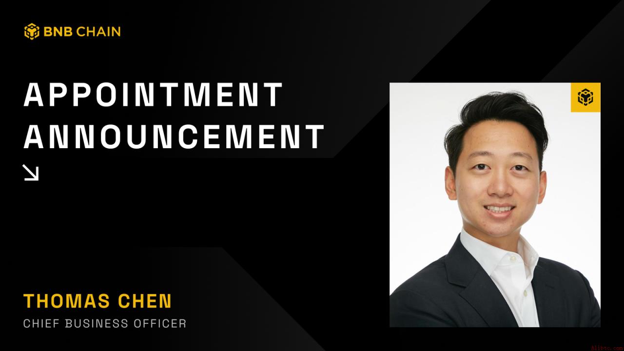 BNB Chain任命Thomas Chen为首席商务官，加速机构生态布局