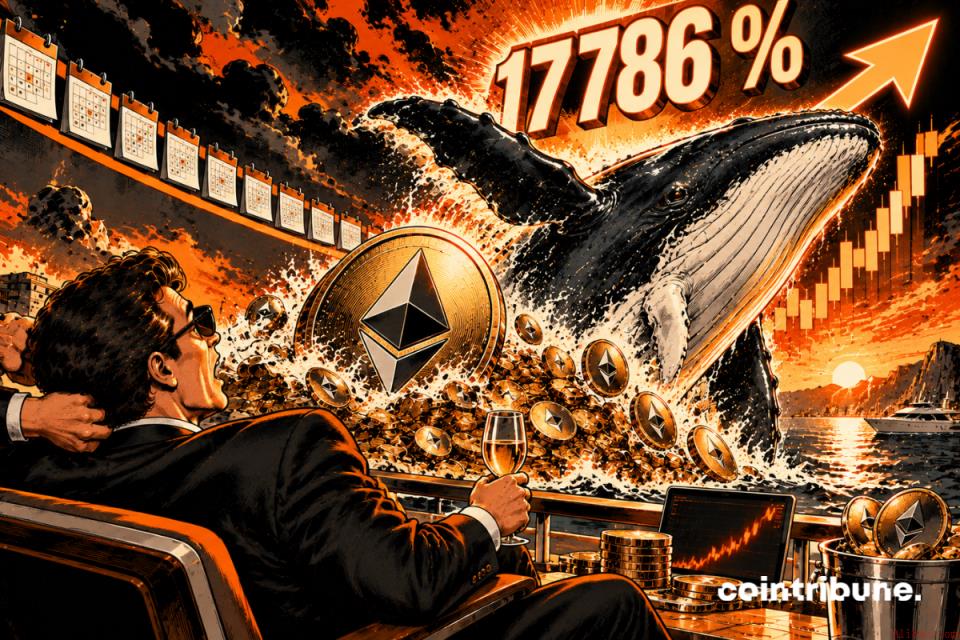 以太坊巨鲸向Kraken转账6369枚ETH，潜在收益达17786%