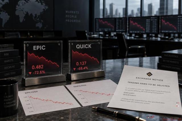 币安下架EPIC与QUICK致价格回落，交易者需警惕流动性风险
