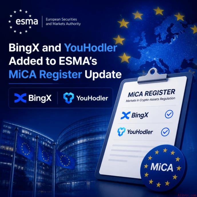 欧盟MiCA监管再推进：9家新机构入册，BingX与YouHodler获授权