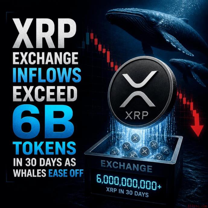 XRP交易所流入量30天内突破60亿枚，鲸鱼减持