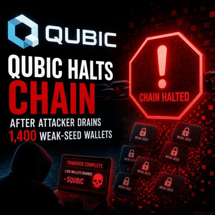 Qubic因弱种子漏洞暂停运营，140万美元资金被盗