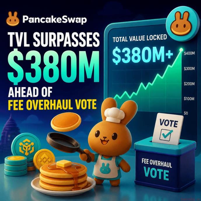 PancakeSwap TVL一周激增19% 为费率改革投票做准备